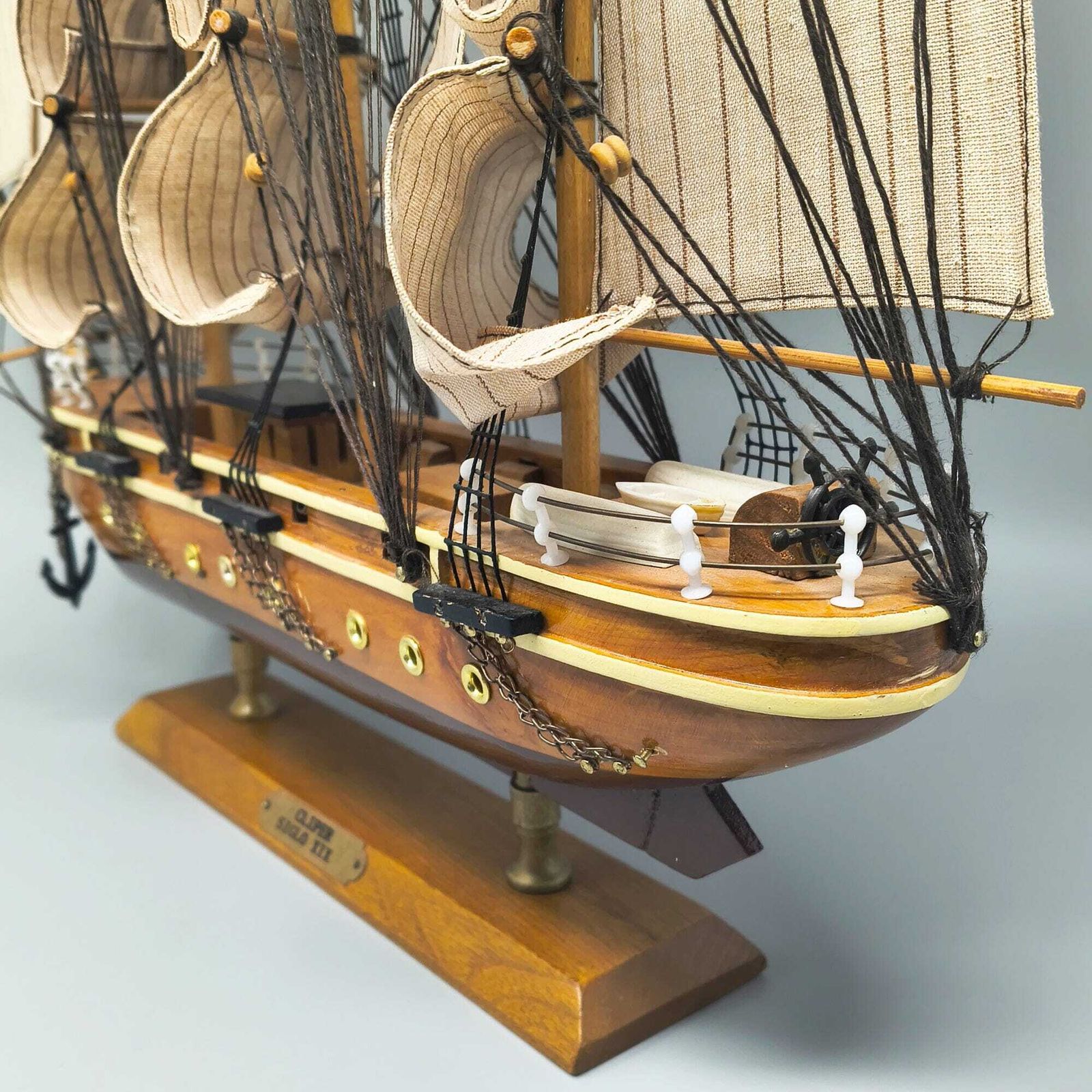 photo furniture 1970s Astonishing Cliper Siglo XIX Model Ship. Handmade. Made In England