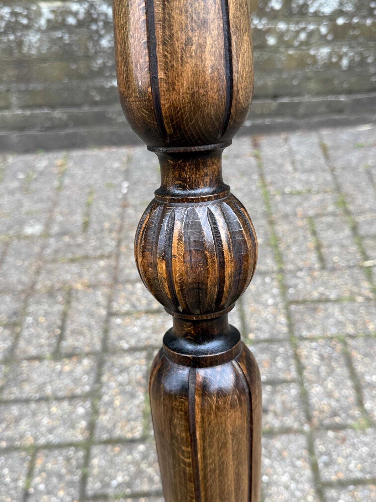 Vintage Oak Standard Lamp Mid Century Retro Wooden Floor Lamp 1960s photo vintage