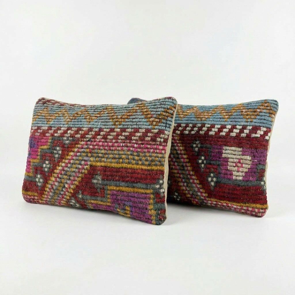 Bohemian Kilim Lumbar Pillow Cover 35 X 50 Cm   Set Of Two photo furniture