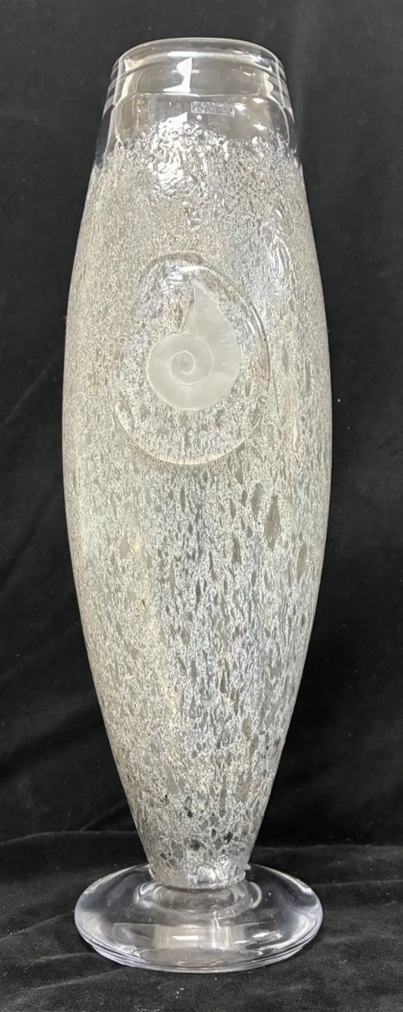 Kjell Engman Kosta Boda Large Fossil Vase Boxed Signed