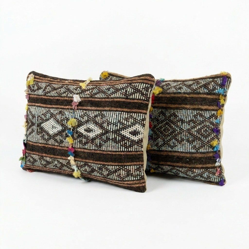 Turkische Kilim Lumbarkussenhoes 40 x 60 cm & 41 x 60 cm, set van twee photo furniture
