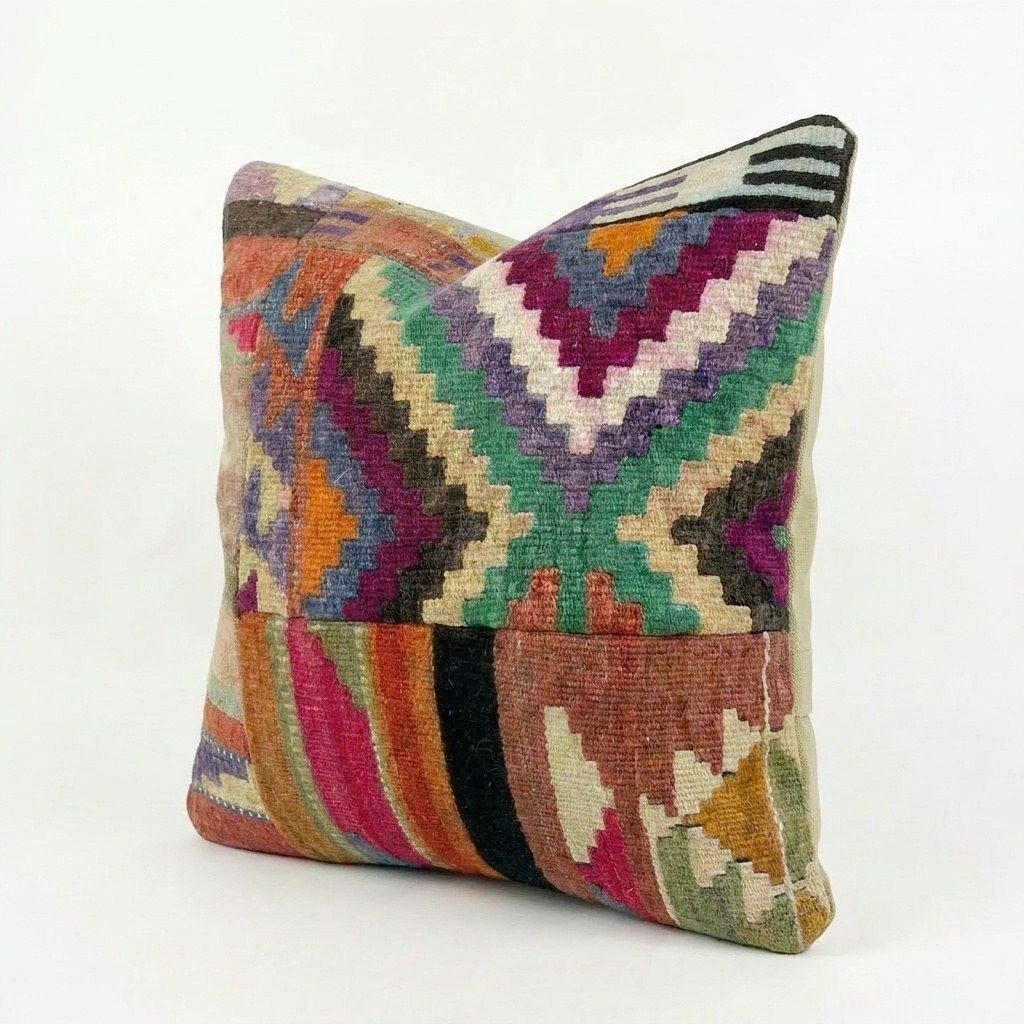 Handgeweven kilim kussenhoes 48 x 48 cm photo for sale