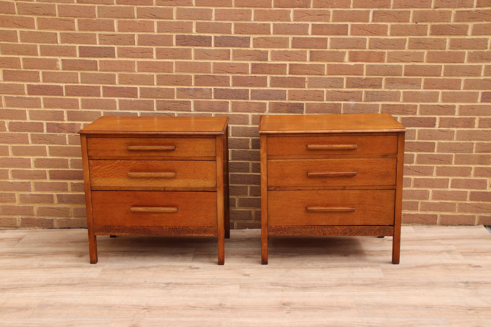 Pair Of Vintage Oak Xl Bedside Chests photo furniture