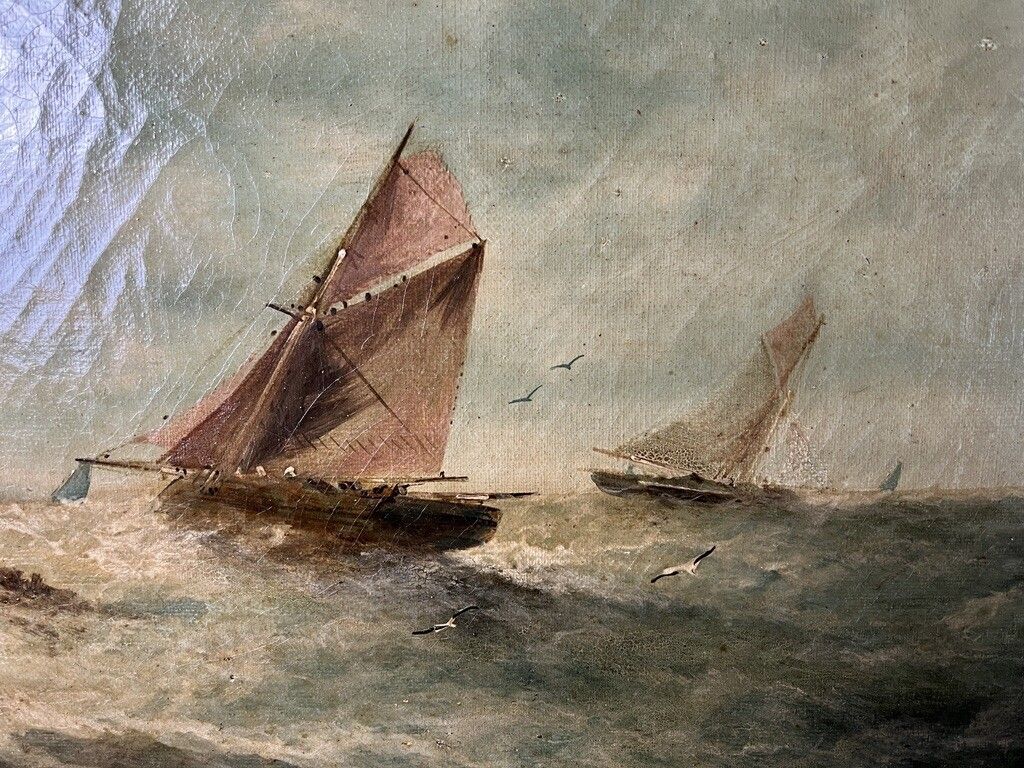 Wallis (Henry, 19th Century). A Pair Of Seascapes, Circa 1850 photo for sale