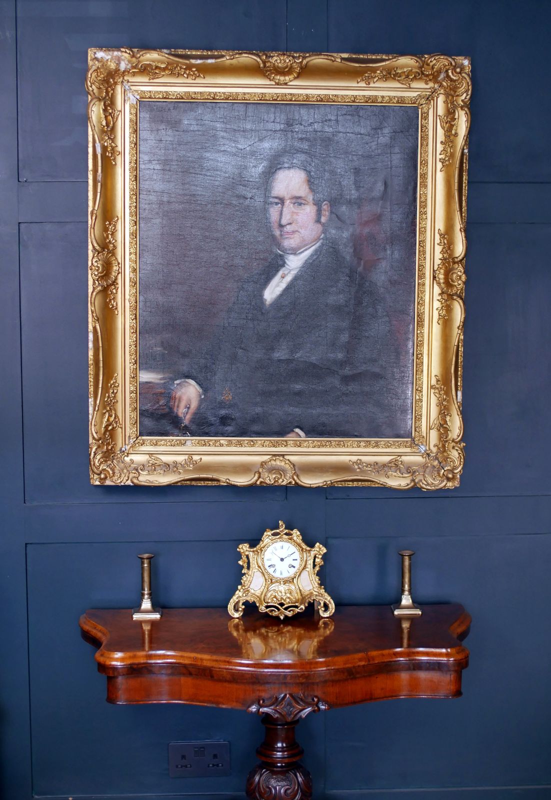 Georgian Regency Oil Portrait Painting photo furniture