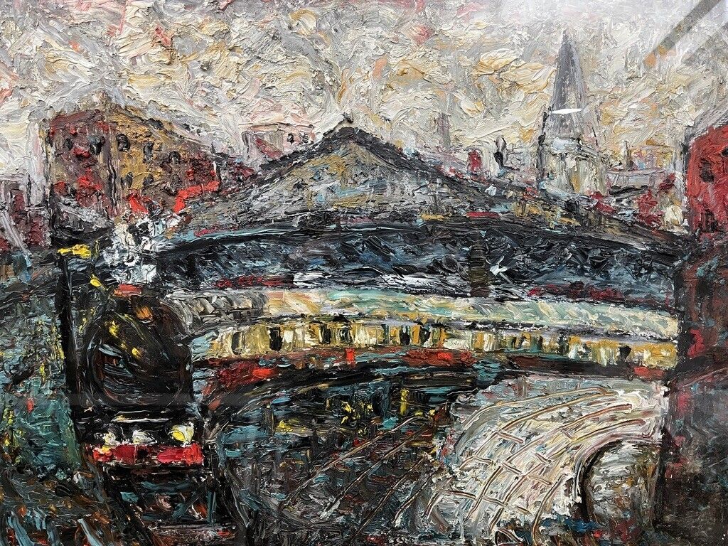 Barrington Tabb Rwa (1934 2022) Oil Painting Bristol Temple Meads photo furniture