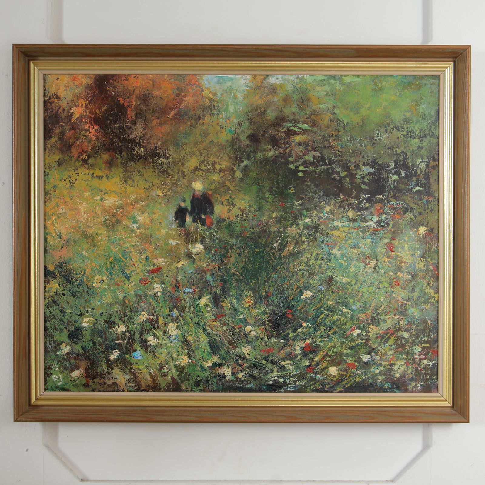 Vintage Oil On Board – After Renoir “Woman In A Garden” photo Art