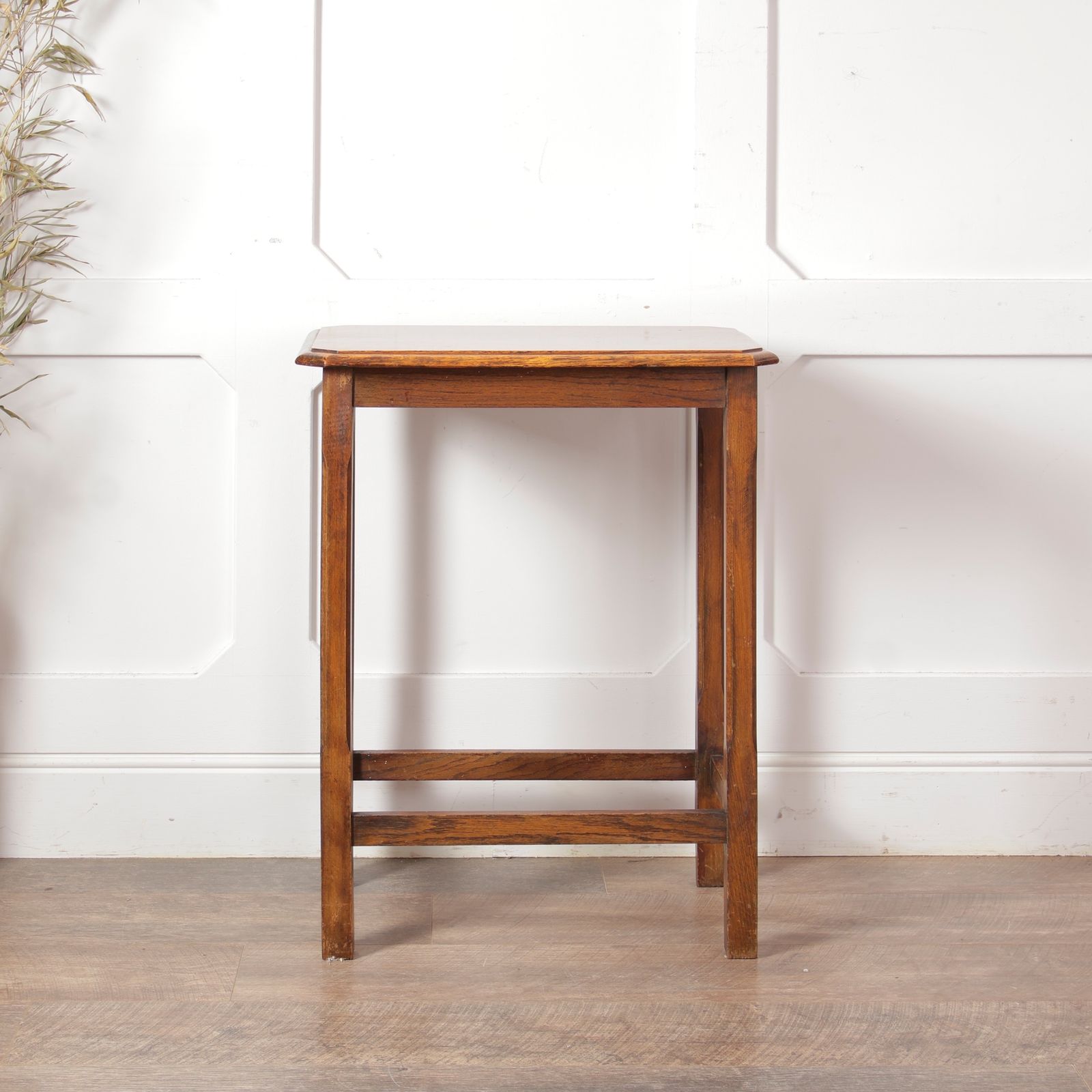 Vintage Oak Side Table With Chamfered Legs photo buy