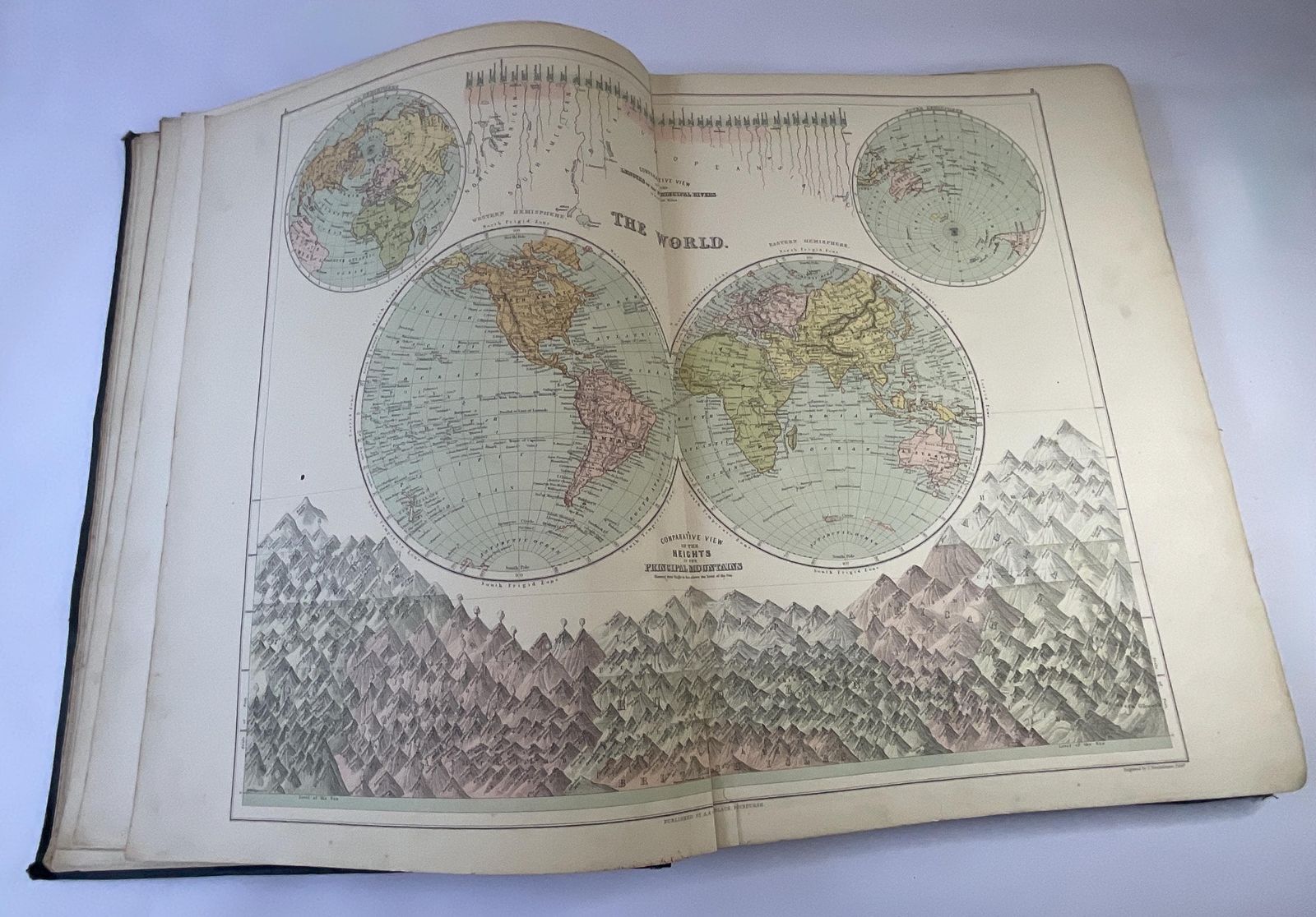 Rare 1884 Elephant Folio Black’s General Atlas – Hms Crocodile Royal Navy Provenance (1891)