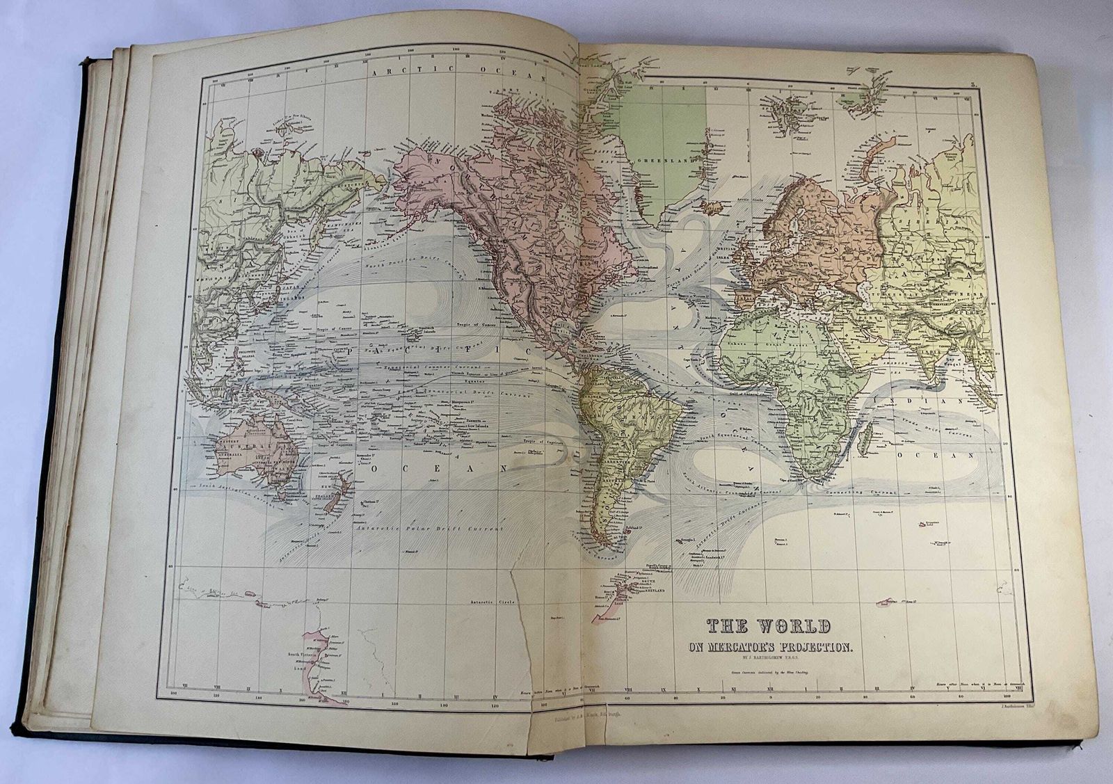 photo for sale Rare 1884 Elephant Folio Black’s General Atlas – Hms Crocodile Royal Navy Provenance (1891)