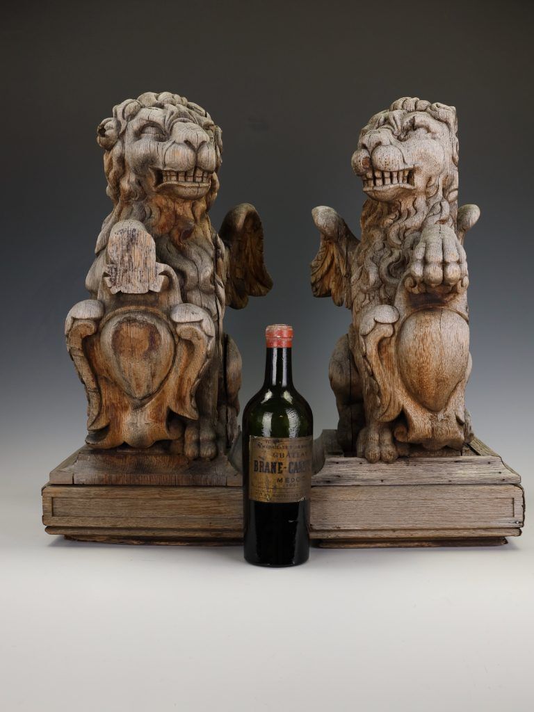Pair Of Antique 19th Century French Neo Renaissance Heraldic Lions photo Art