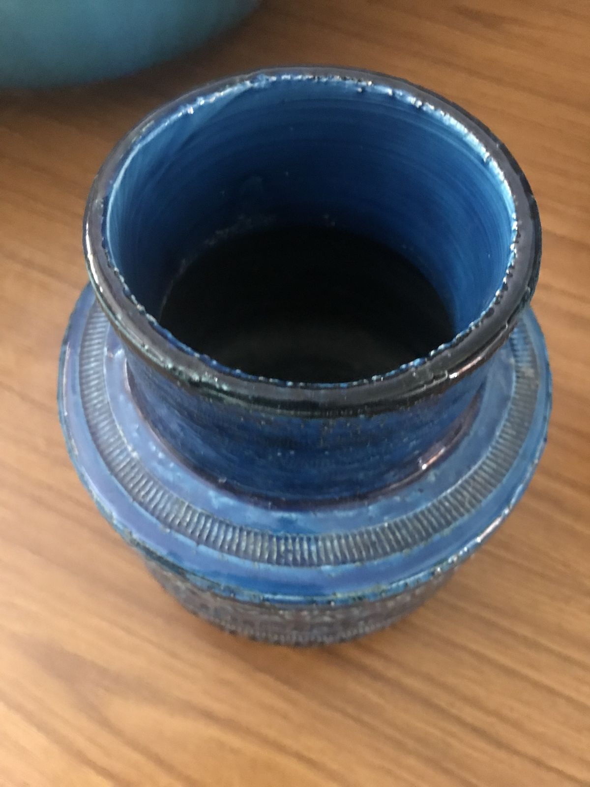 Midcentury Bitossi Aldo Londi Rimini Blue Glazed Ceramic Vase photo Home Decor