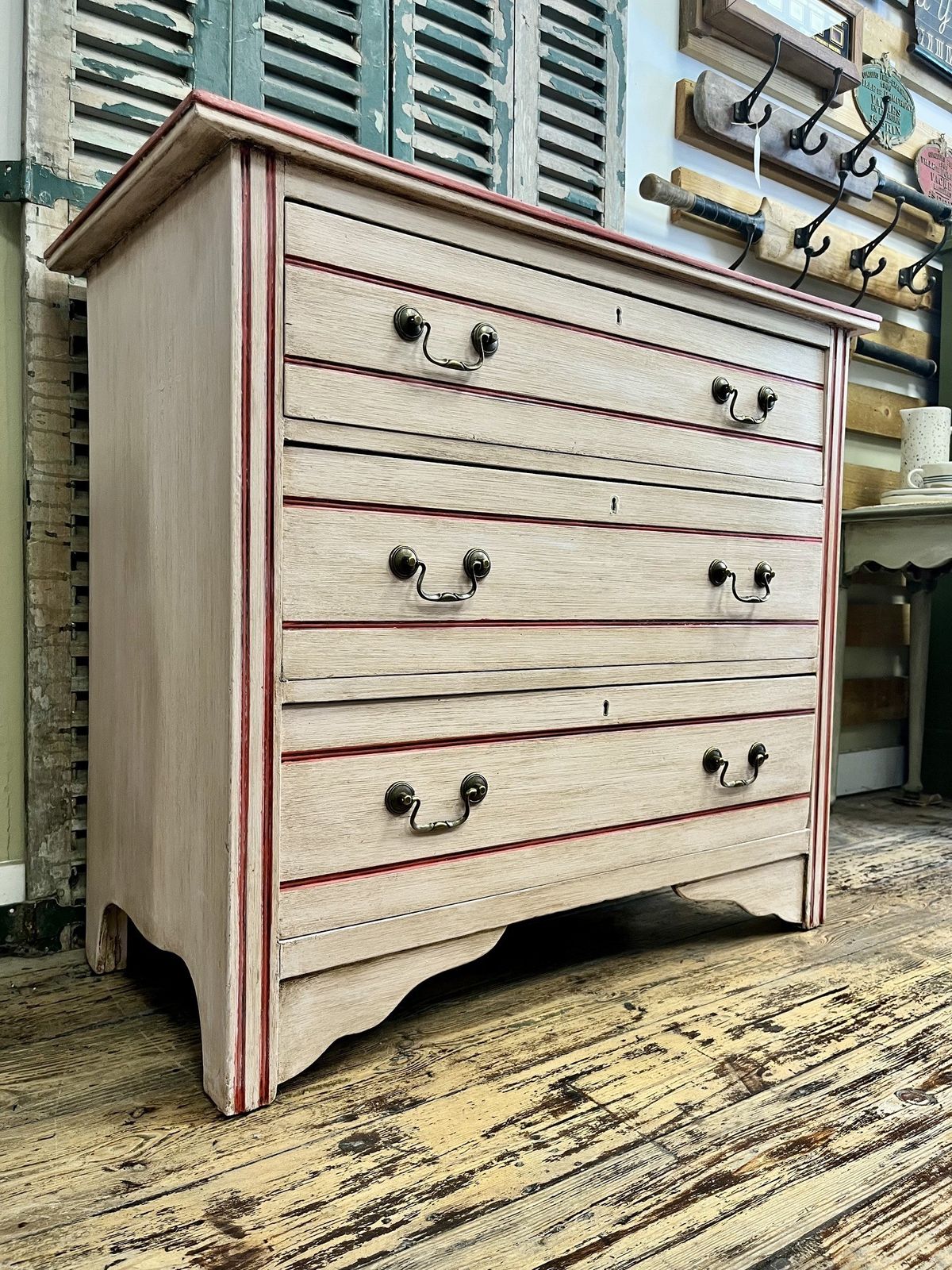 Hand Painted Raspberry Ripple Inspired Chest Of Drawers photo furniture