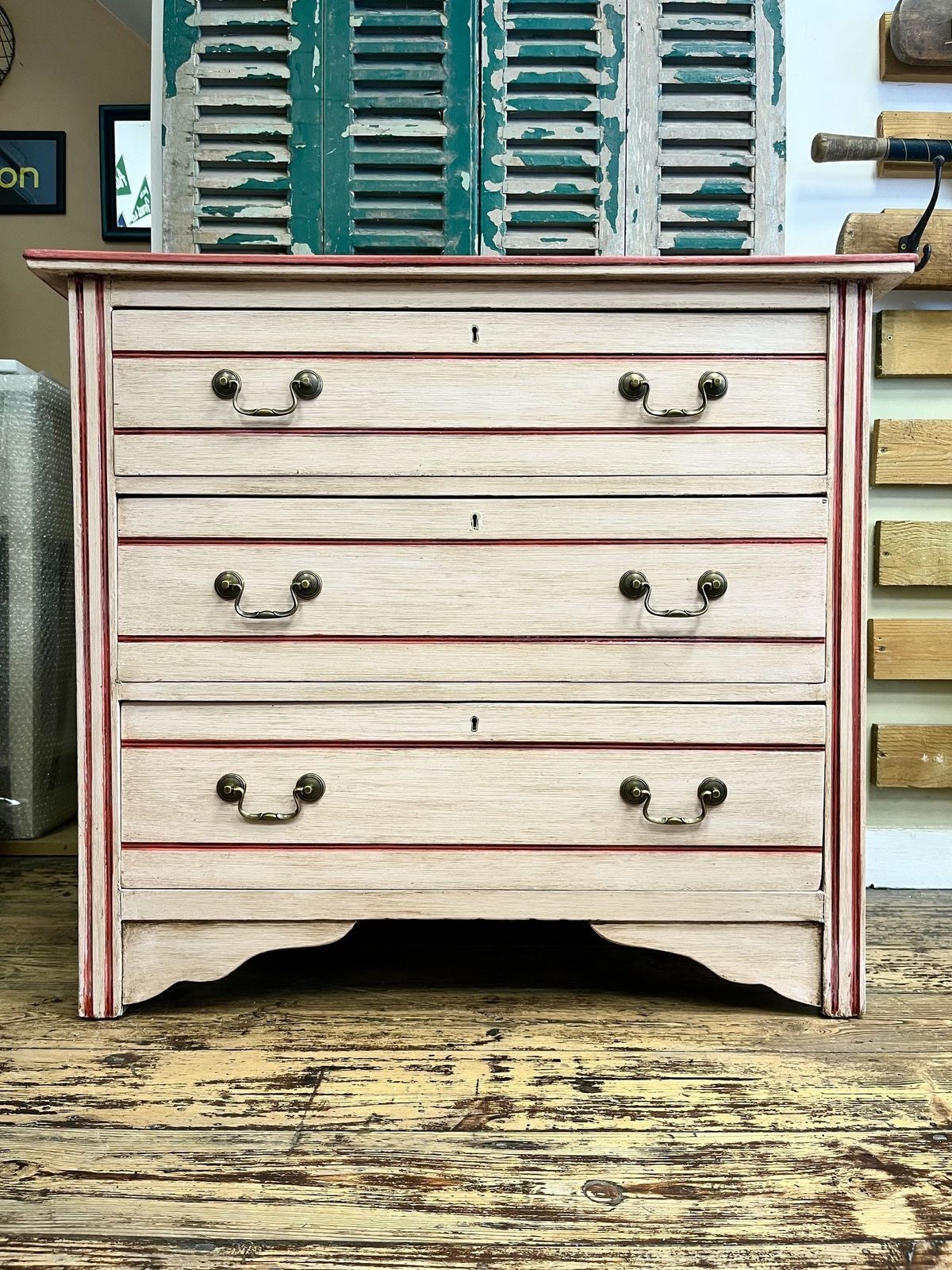 Hand Painted Raspberry Ripple Inspired Chest Of Drawers
