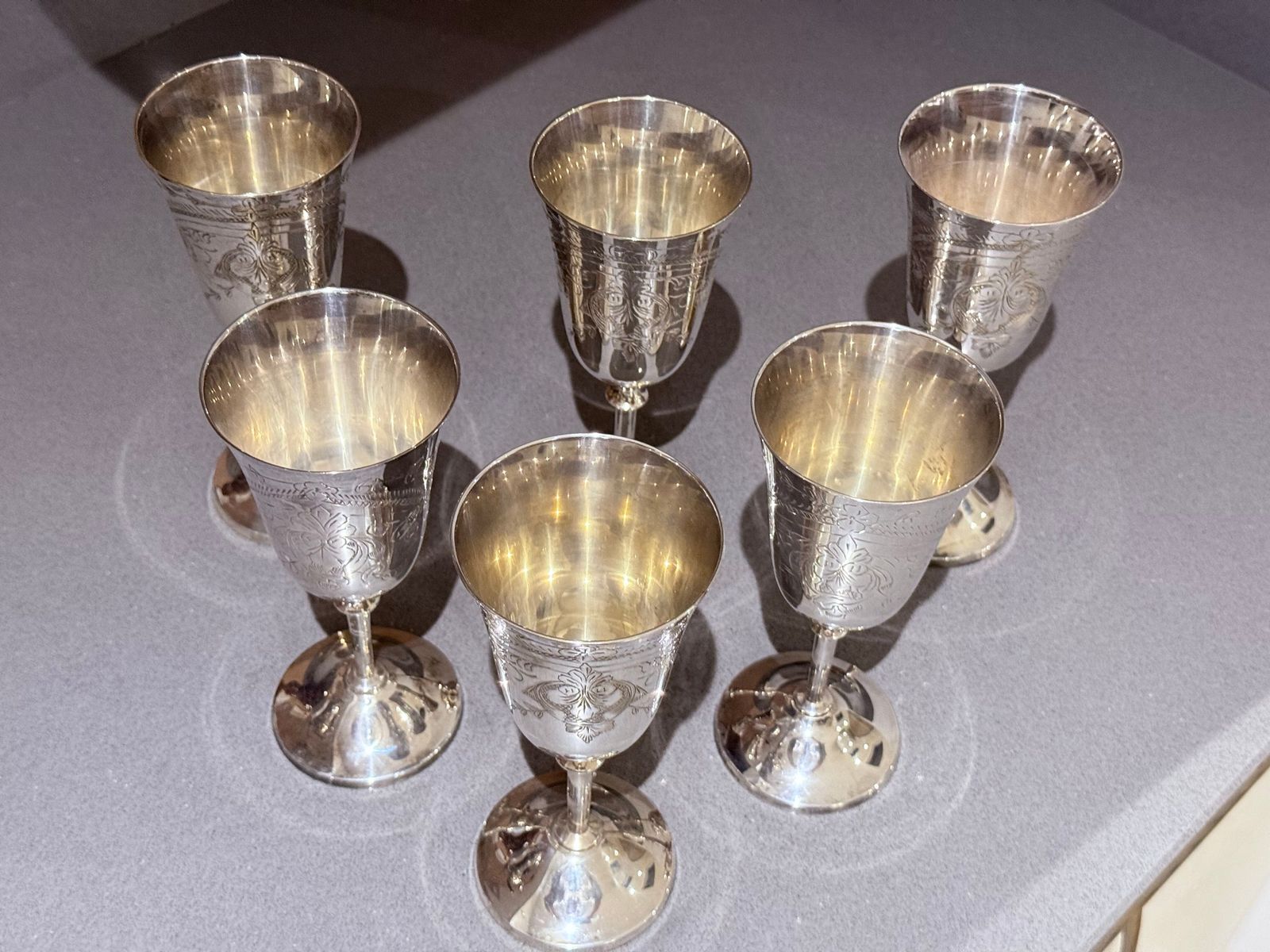 Glasses Silver Alpaca Botticelli's Venus Drinking Glassware For Sale Set Of Six photo buy