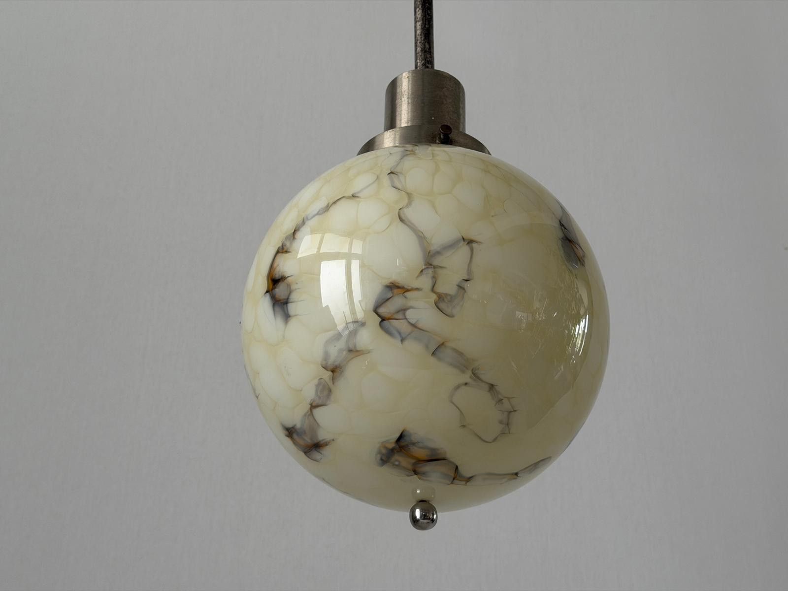 Art Deco Exceptional Cinema Ceiling Lamp With Glass Ball , 1930s, France photo Lighting