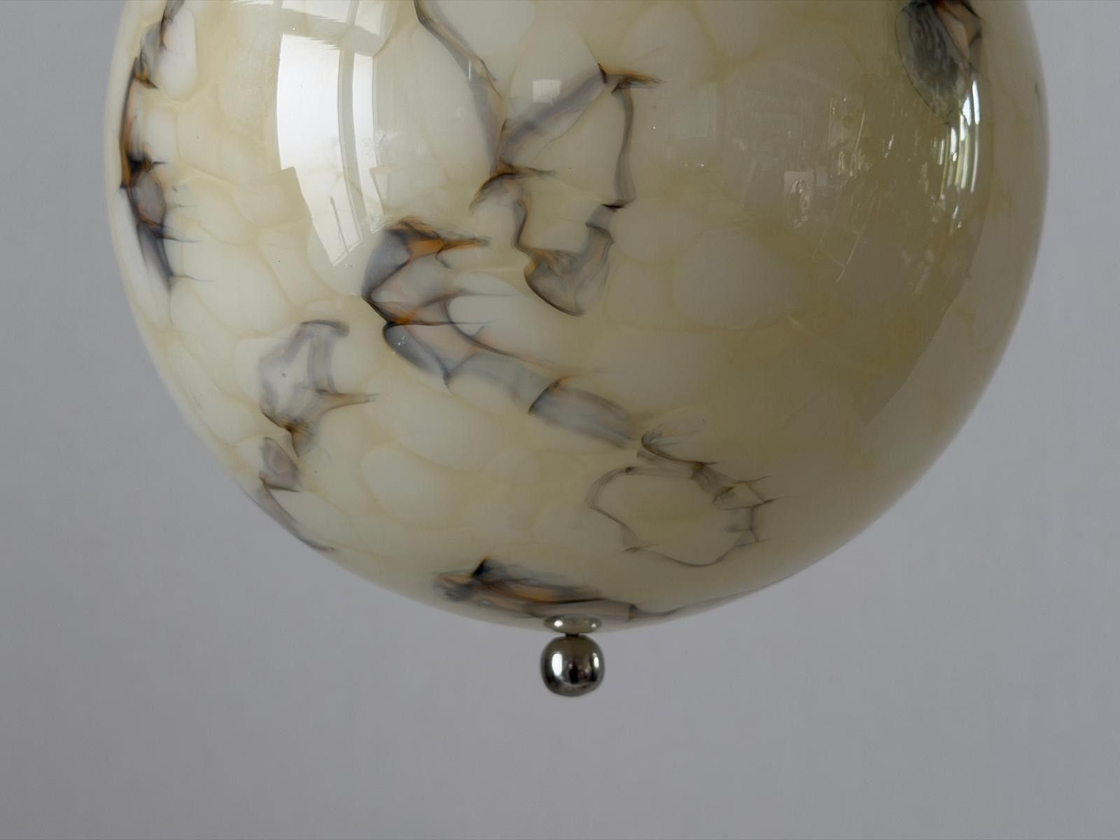 Art Deco Exceptional Cinema Ceiling Lamp With Glass Ball , 1930s, France photo buy