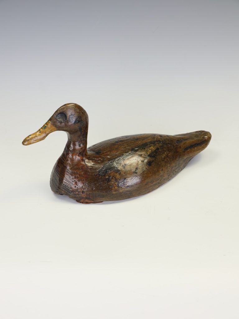 Antique 19th Century French Folk Art Carved Wooden Duck photo furniture