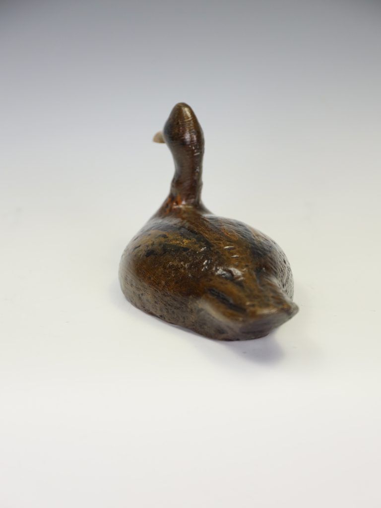 Antique 19th Century French Folk Art Carved Wooden Duck photo vinterior