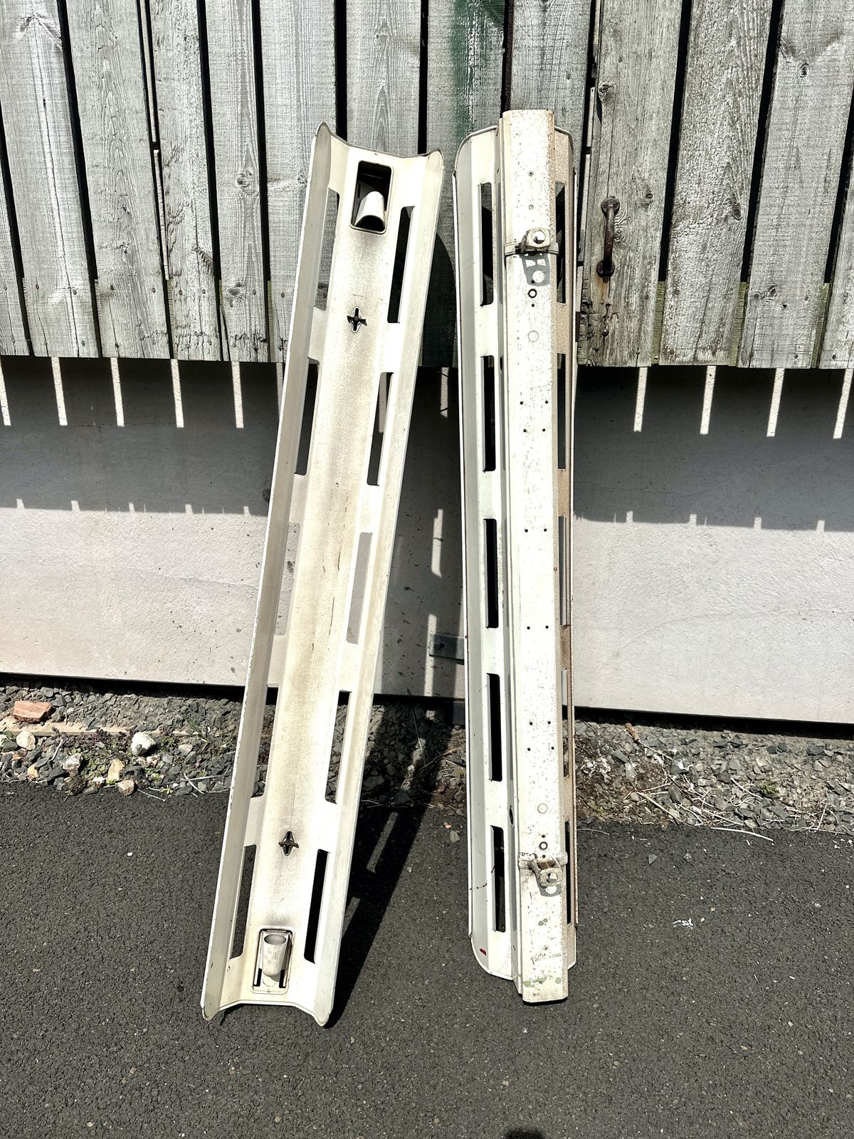 250.0 Pair Of 6ft Vintage Fluorescent Lightshades With Fittings photo