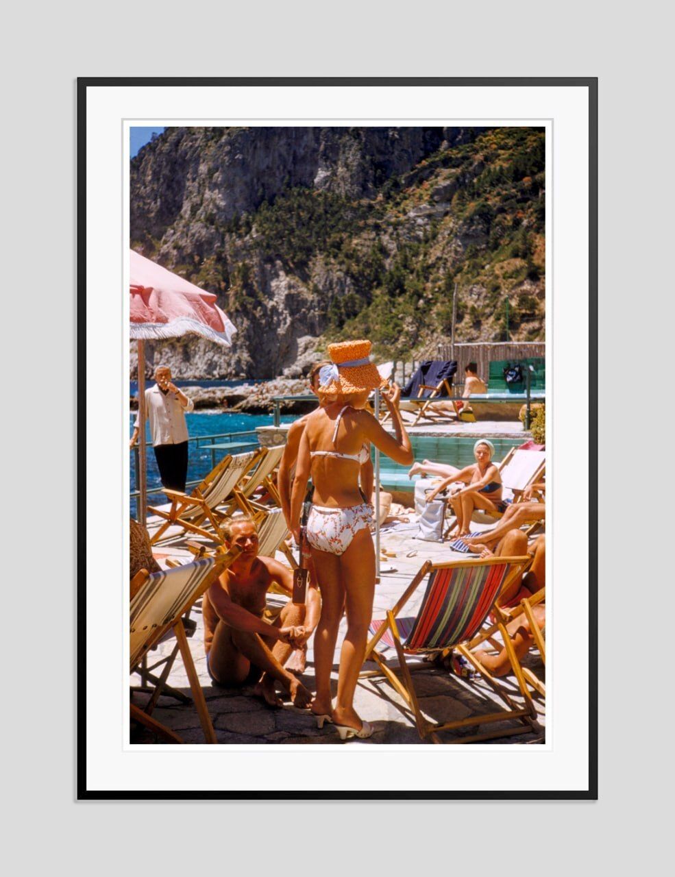 Toni Frissell 'Capri Hat' Archival Pigment Print Framed In Black photo furniture
