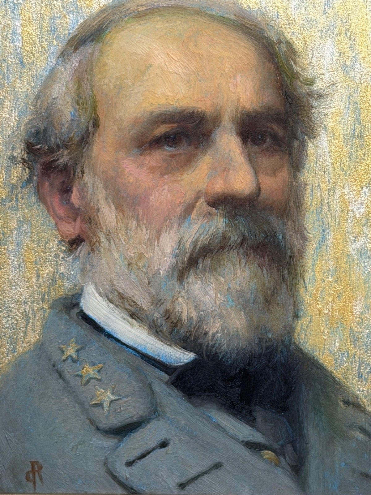 Olieverf Portret Schilderij Generaal Robert E. Lee Bevelhebber van de Legers van de Geconfedereerde Staten photo for sale