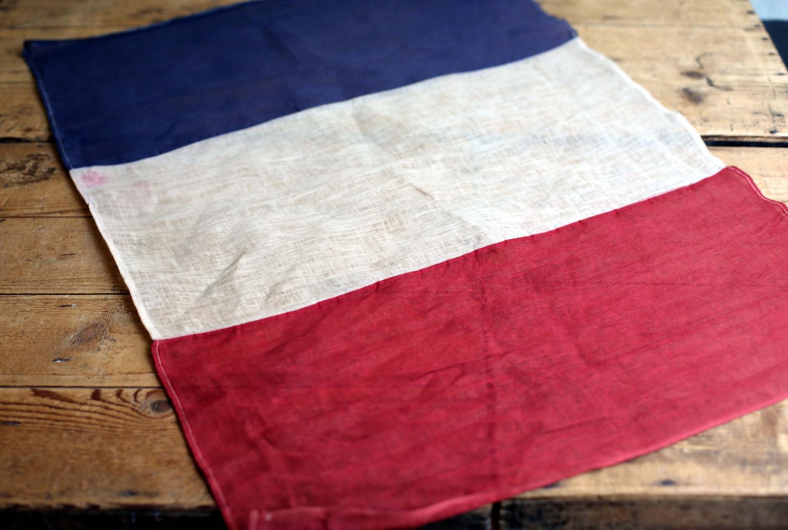 Antique French Flag Old Tricolor Wwii Large World War 2 Banner photo for sale