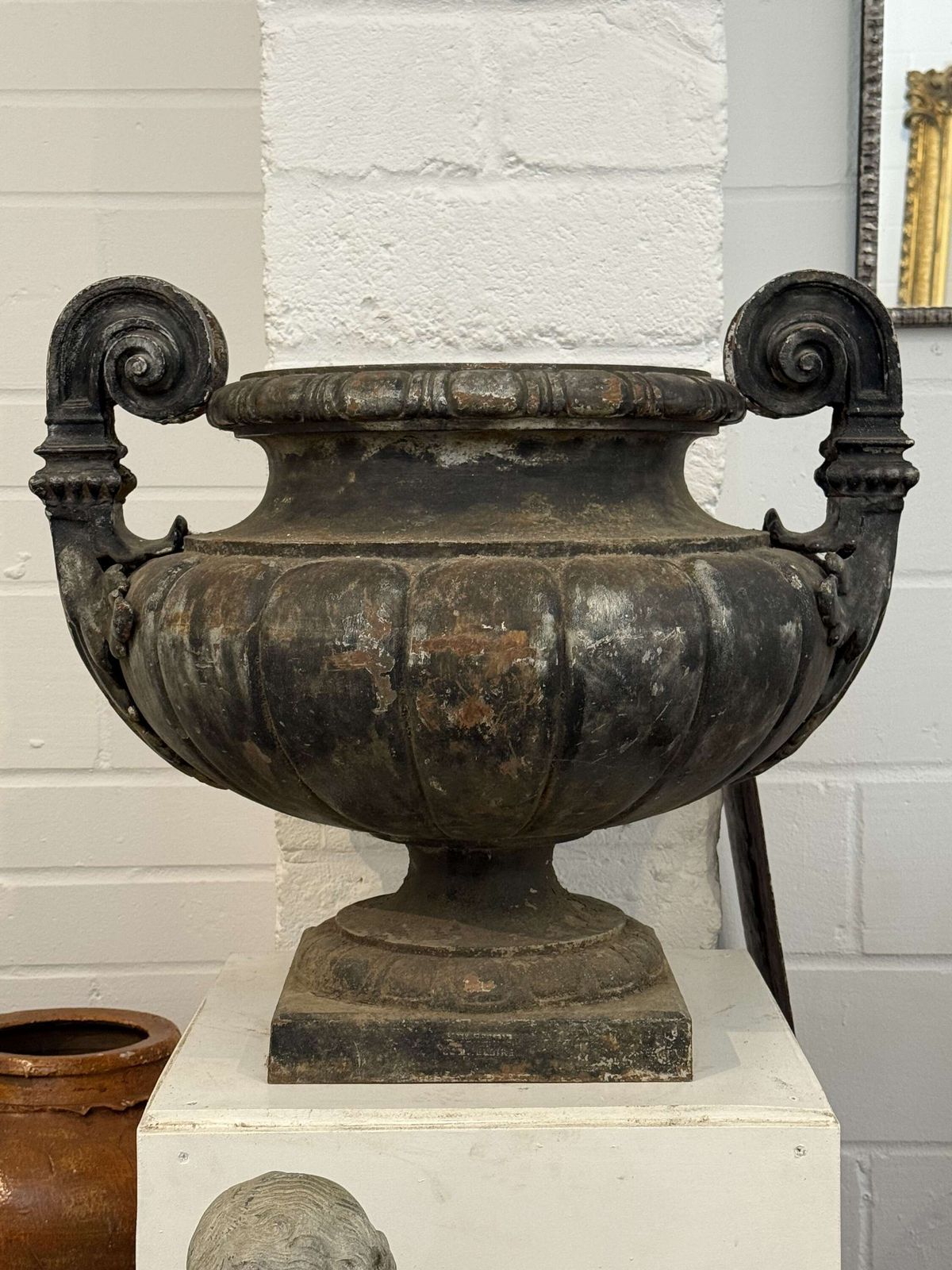 Large 19th Century Cast Iron Urn By Durenne photo furniture