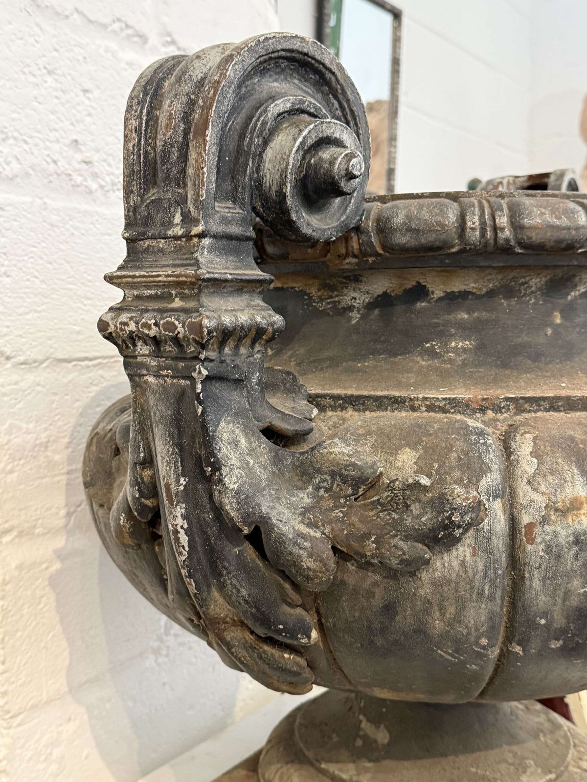 Large 19th Century Cast Iron Urn By Durenne photo vinterior