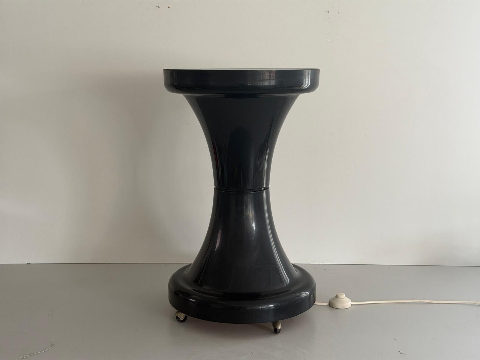 Space Age Black Plexi Body And Glass Cover Floor Lamp, 1970s, Italy photo furniture