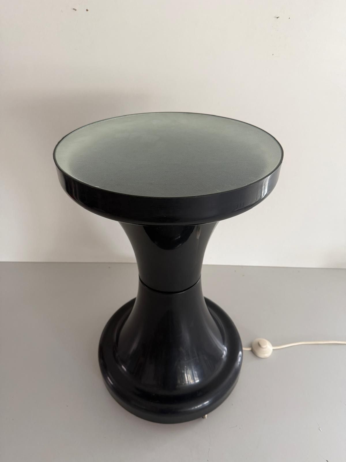 Space Age Black Plexi Body And Glass Cover Floor Lamp, 1970s, Italy photo 1387.0