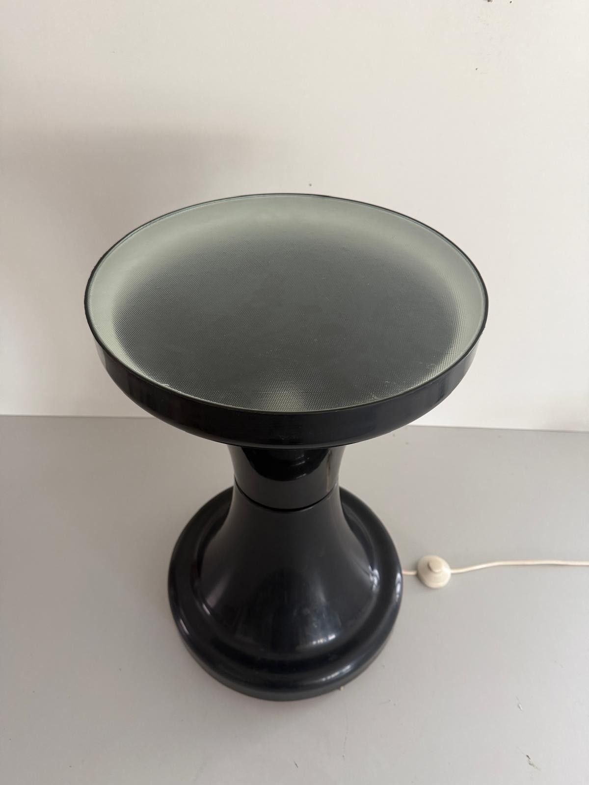 Space Age Black Plexi Body And Glass Cover Floor Lamp, 1970s, Italy photo buy