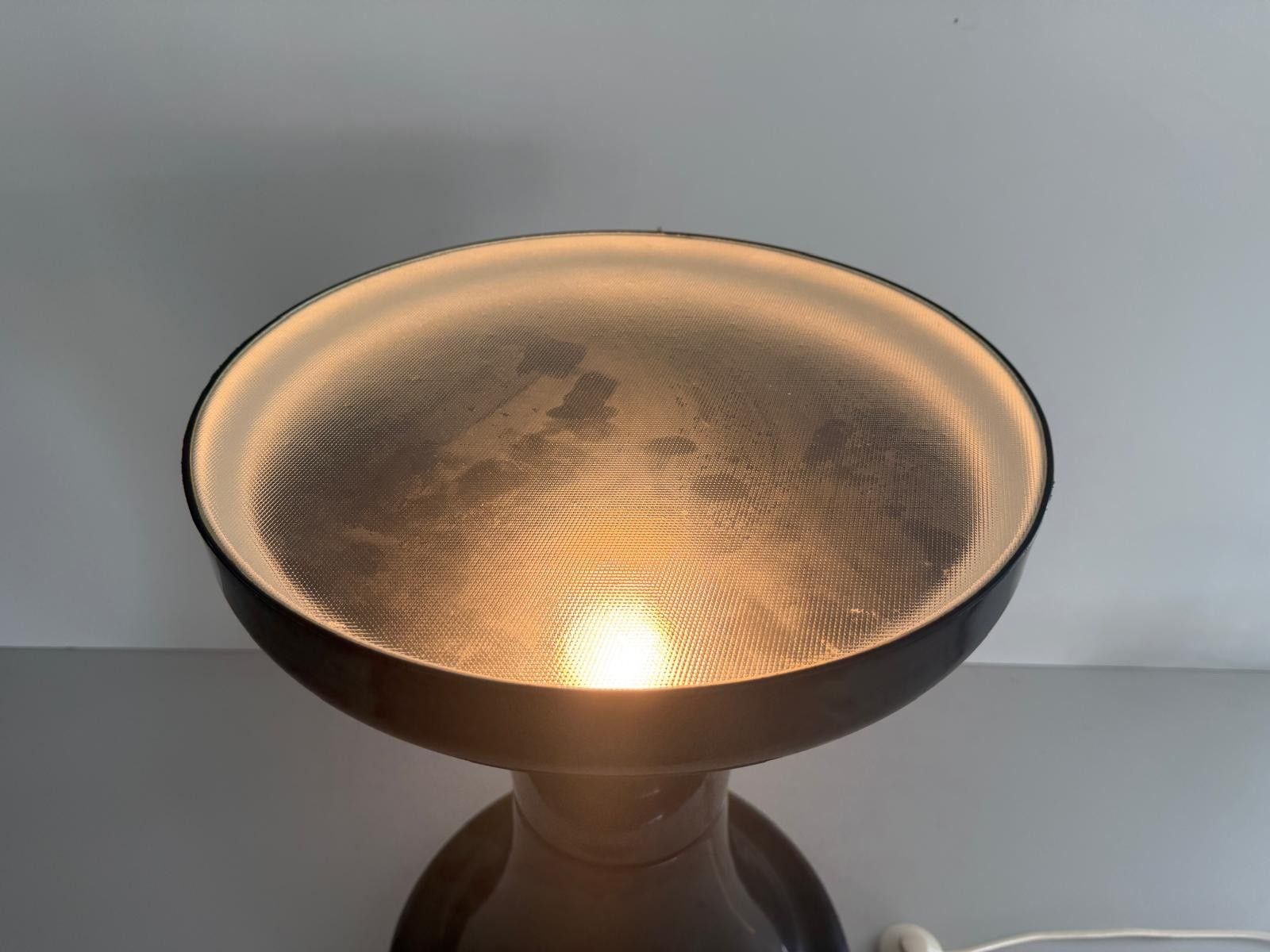 Lighting Space Age Black Plexi Body And Glass Cover Floor Lamp, 1970s, Italy photo