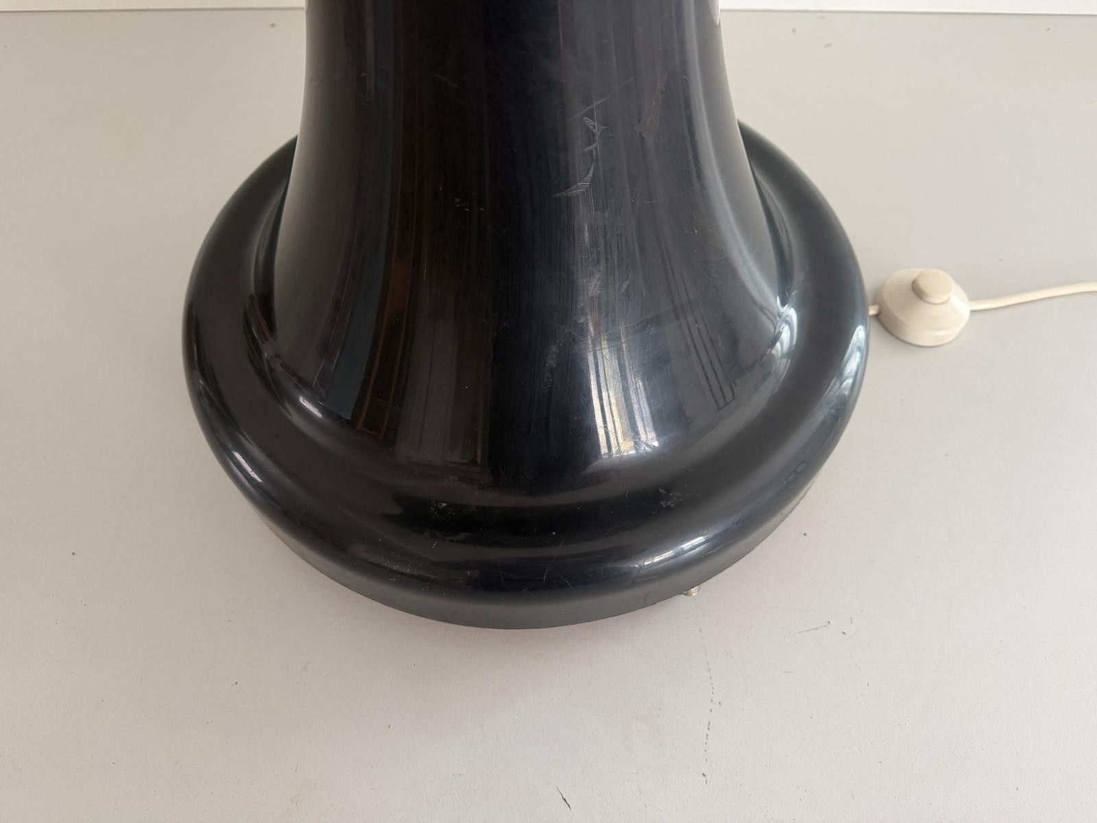 photo vintage Space Age Black Plexi Body And Glass Cover Floor Lamp, 1970s, Italy