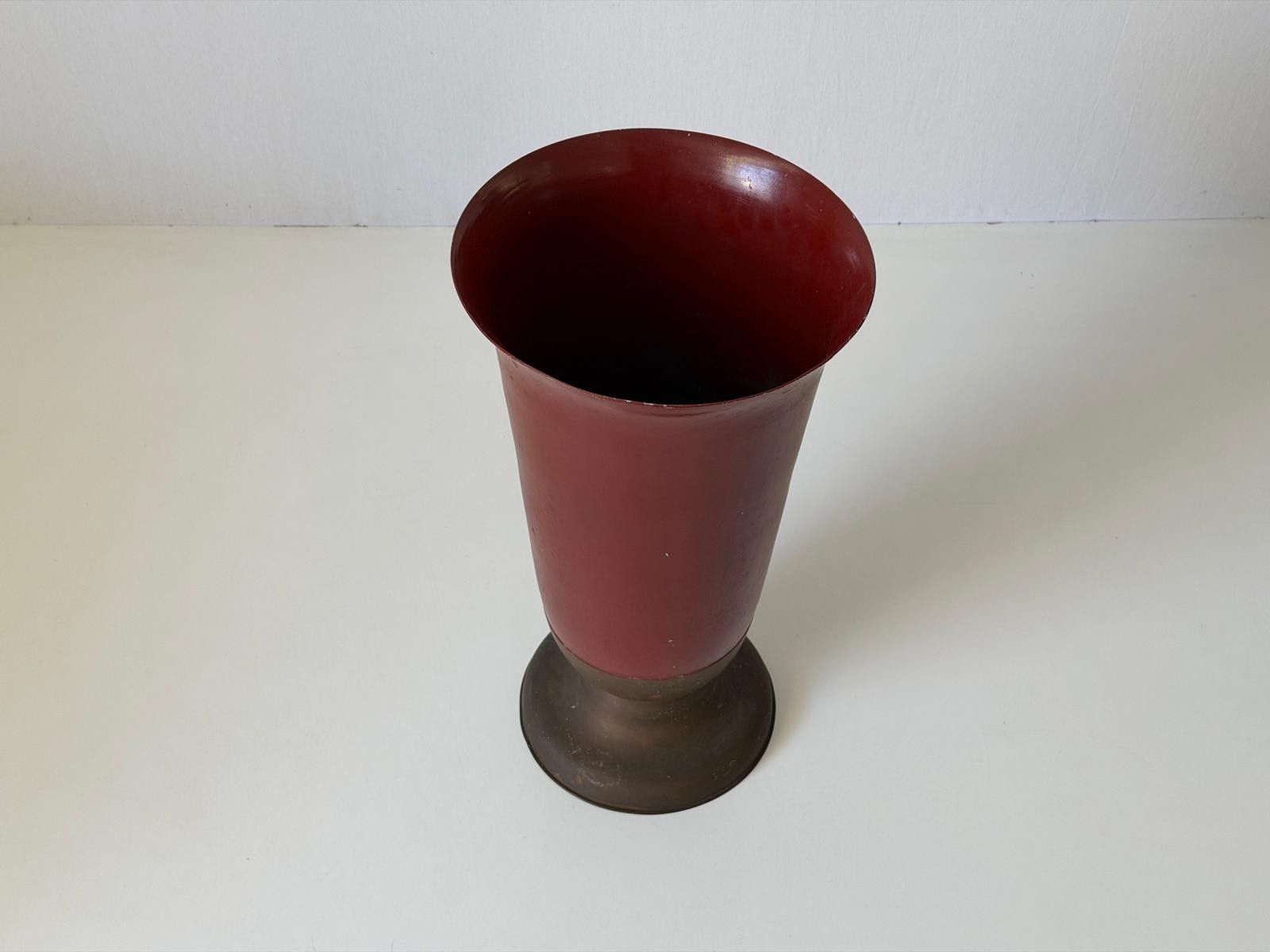Burgundy Brass Umbrella Holder, 1960s, Italy photo 924.0