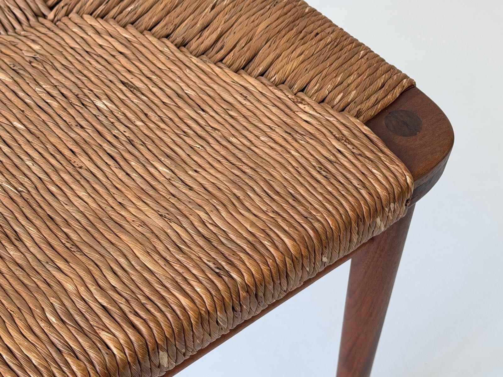 Furniture Straw And Teak Pair Of Chairs, 1960s, Denmark photo