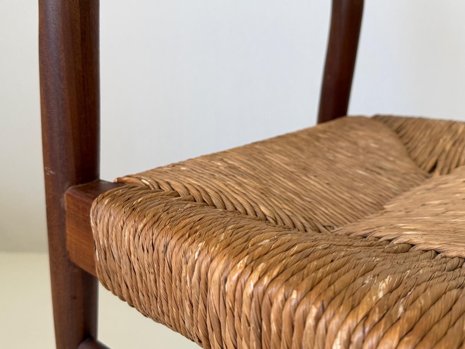 photo vinterior Straw And Teak Pair Of Chairs, 1960s, Denmark