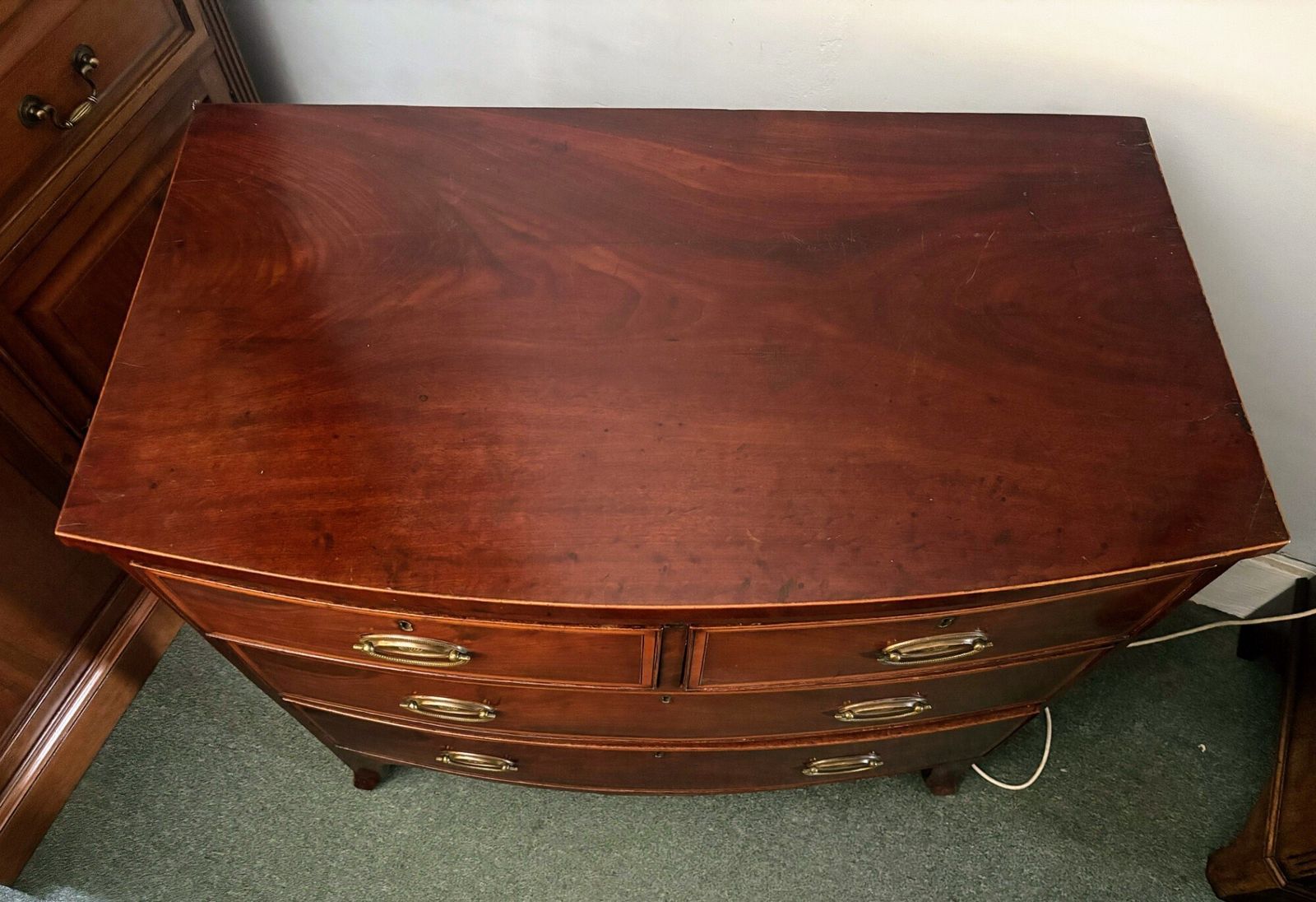 Regency Mahogany Small Bow Front Chest Of Drawers photo 523.0