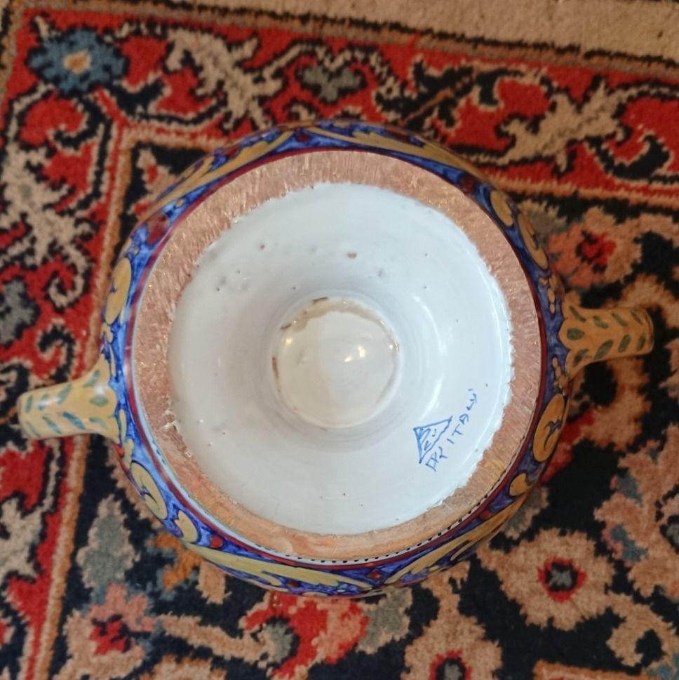Italian Lustre Glazed Majolica Two Handled Vase By Rubboli photo 360.0