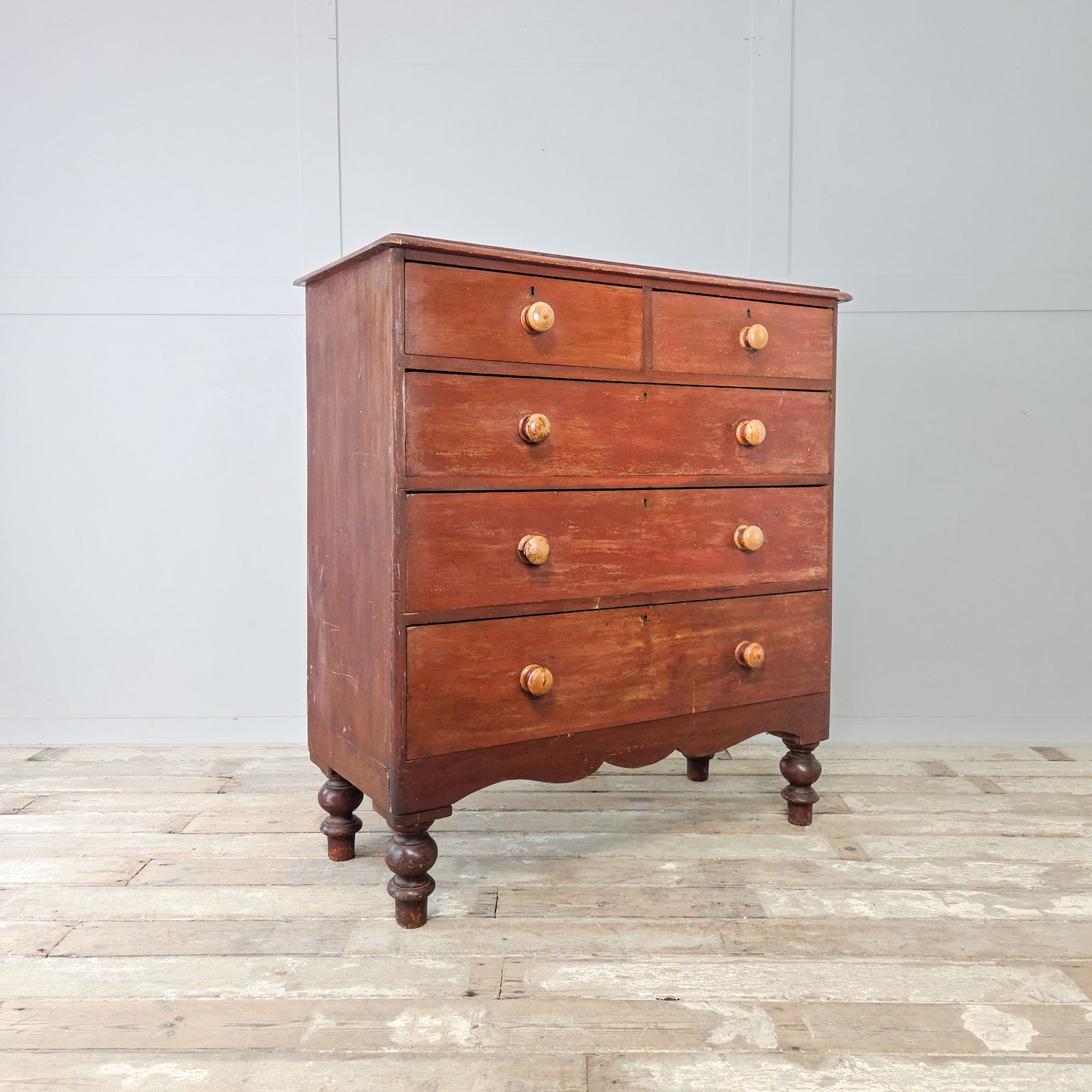 Victorian Painted Pine Chest Of Drawers In Country House Style photo vinterior