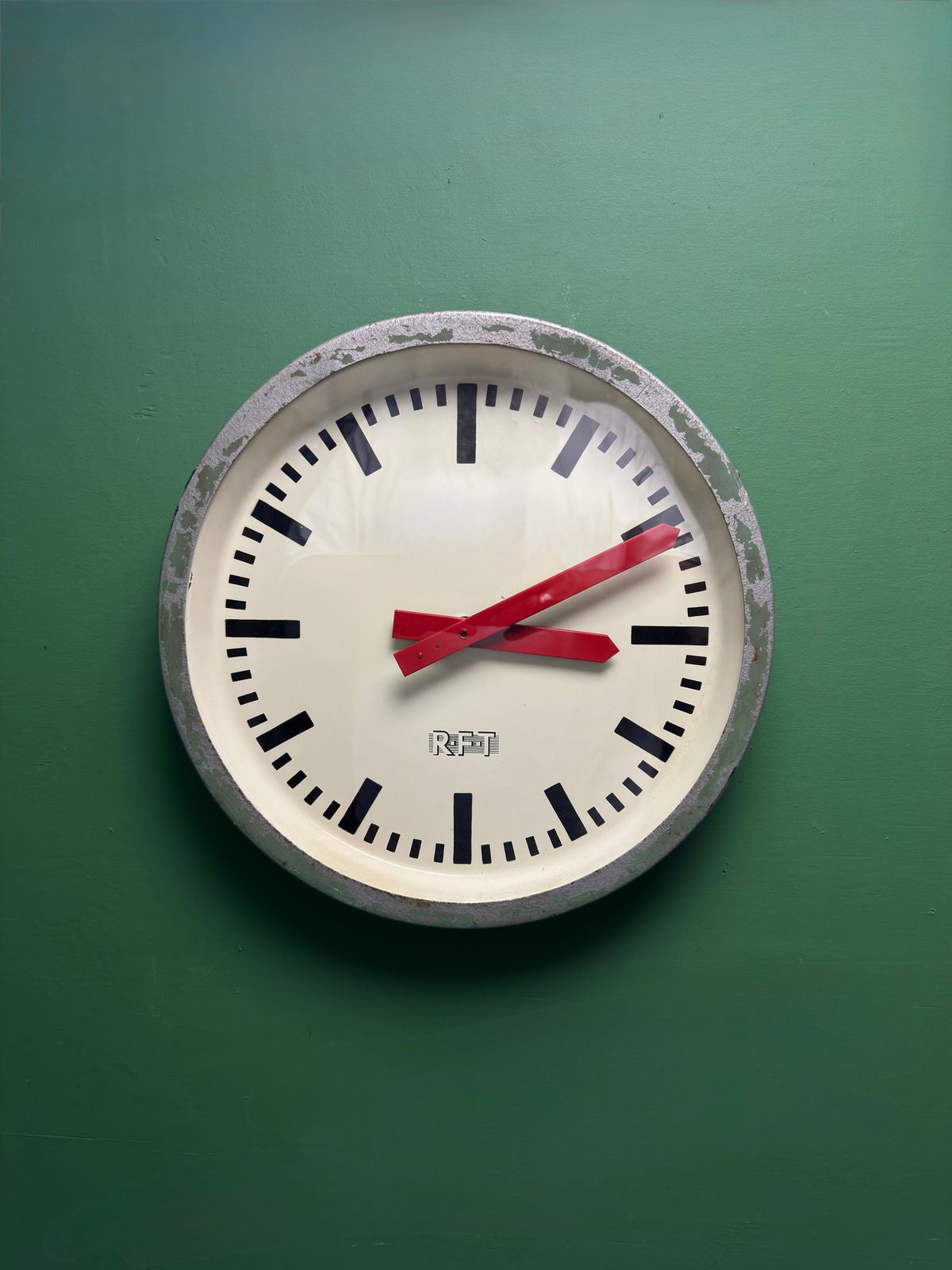 1970s East German Industrial Factory Clock By Rft