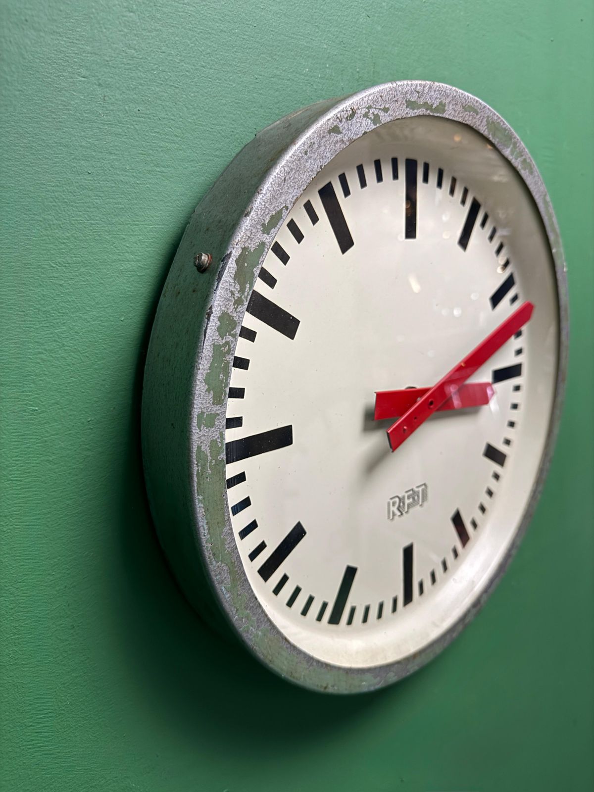 1970s East German Industrial Factory Clock By Rft photo Home Decor