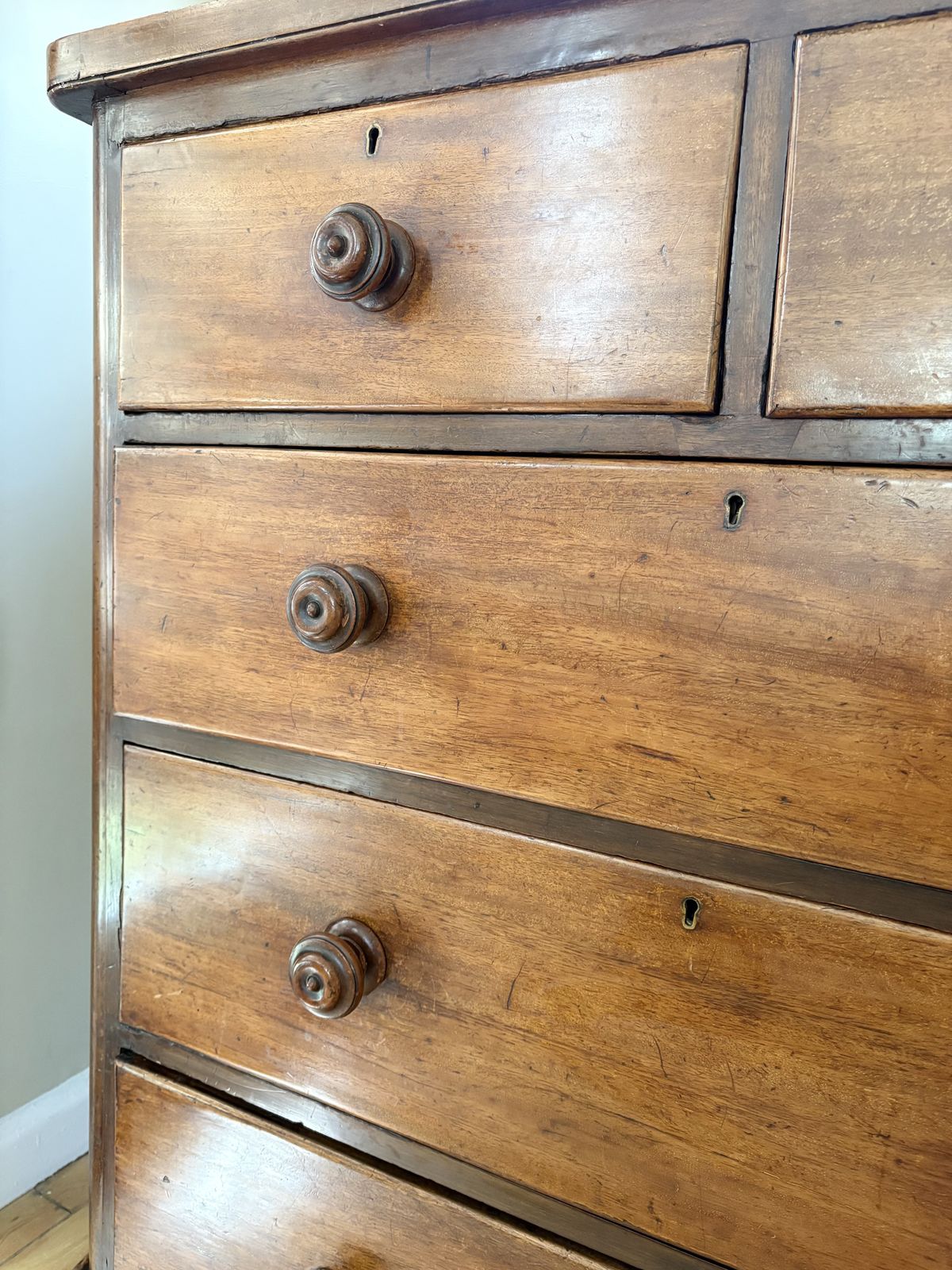 695.0 Antique Mahogany Chest Of Drawers photo