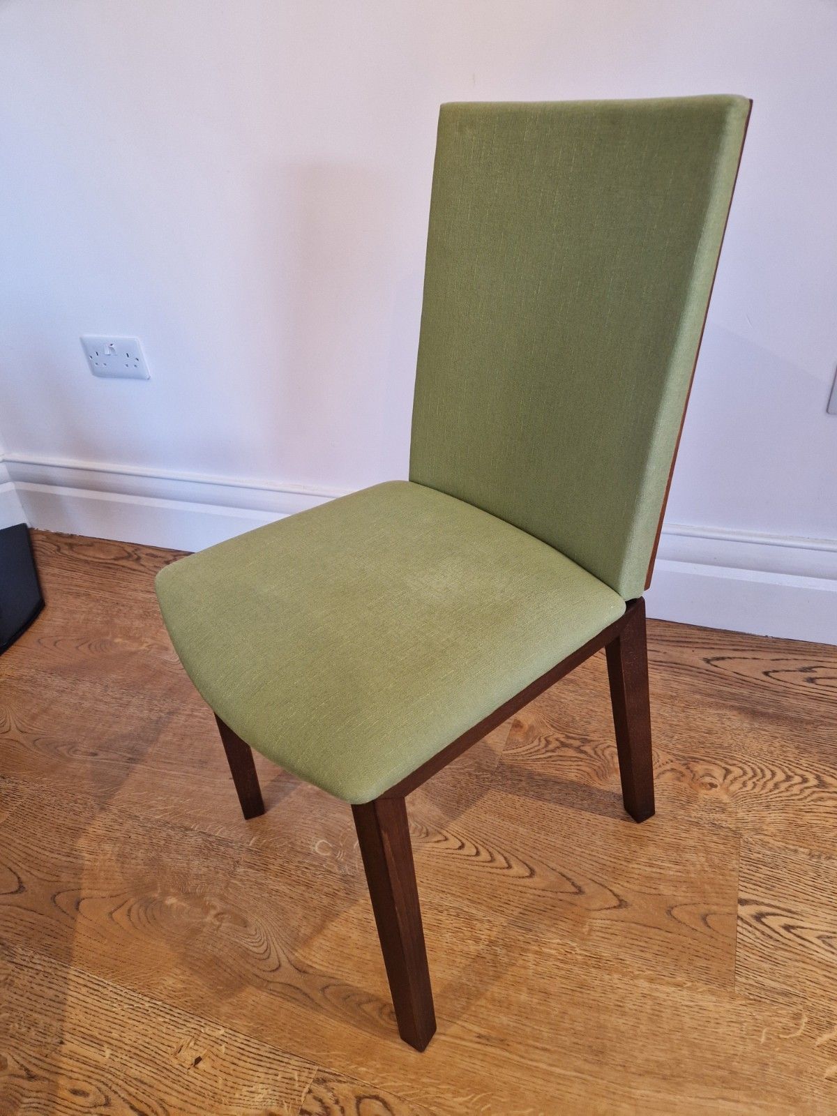 photo for sale Skovby Sm51n Walnut Dining Chairs Set Of 4 Danish Modern Green Fabric
