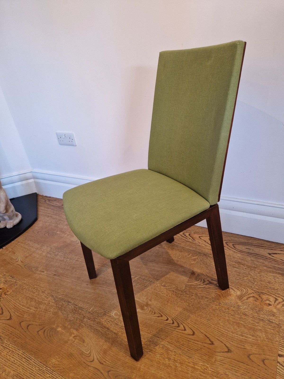 325.0 Skovby Sm51n Walnut Dining Chairs Set Of 4 Danish Modern Green Fabric photo