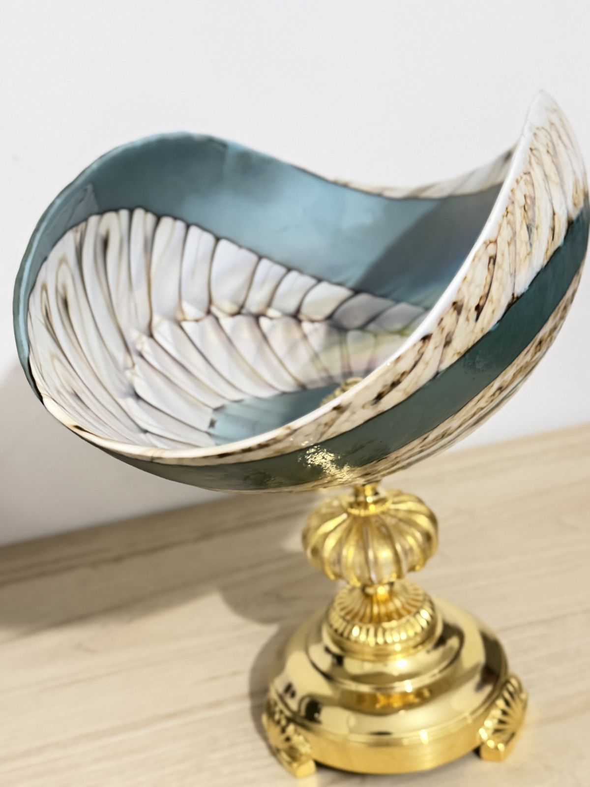 Large Italian Art Glass Centrepiece By Cre Art – Hand Cut Glass & 24k Gold Plate