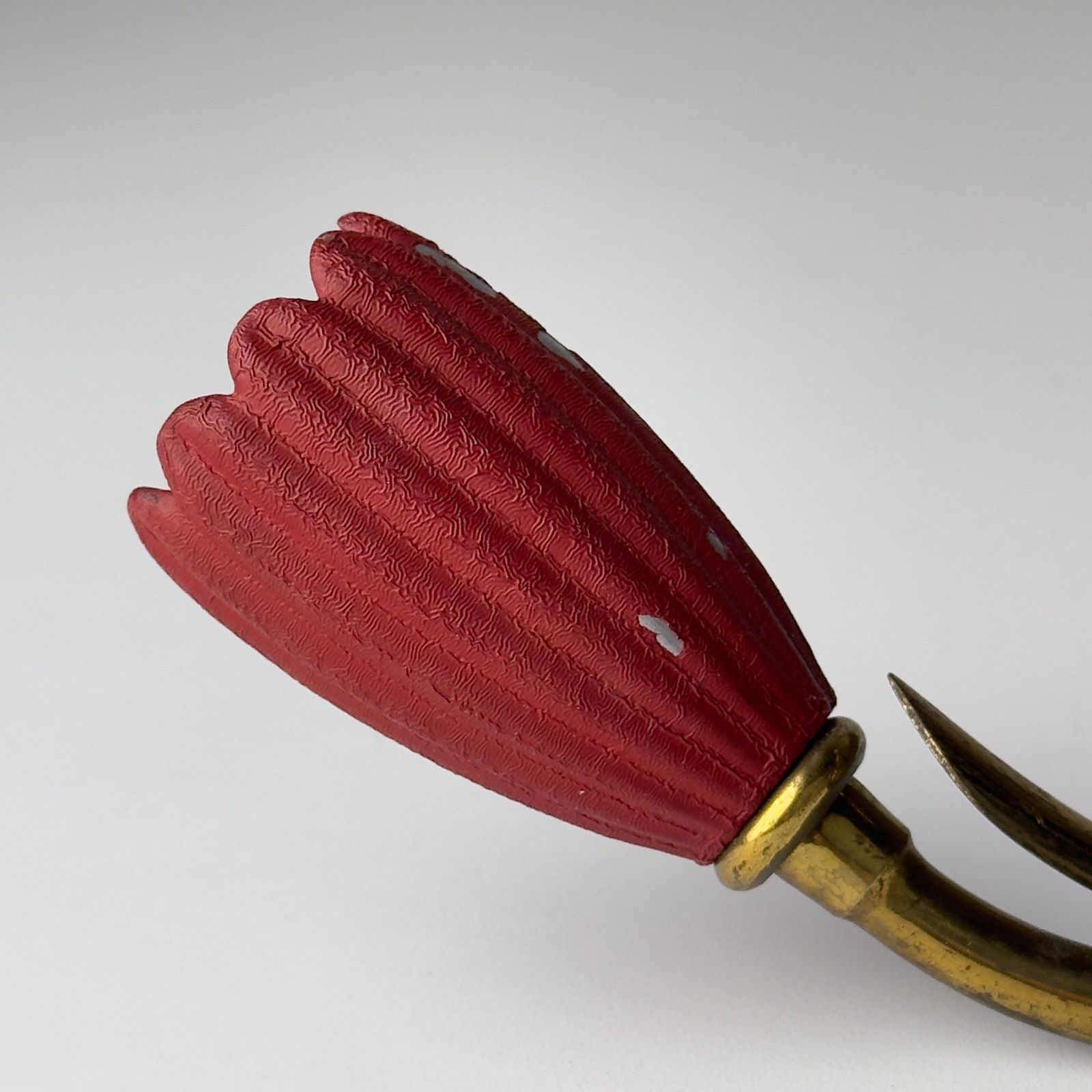 Vintage Red Brass Wall Sconces   Italian Home Decor   Italy,1950s, Set Of 2 photo Lighting
