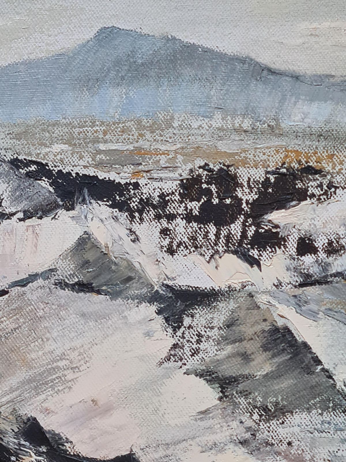 Mountain Landscape Oil On Canvas, Modern Style, Late 20th Century photo furniture