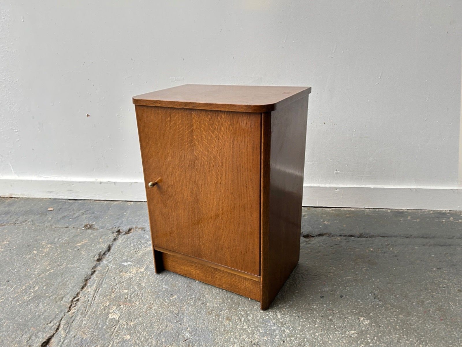 Vintage ‘Utility Furniture’ Oak Bedside Cabinet / Nightstand photo furniture