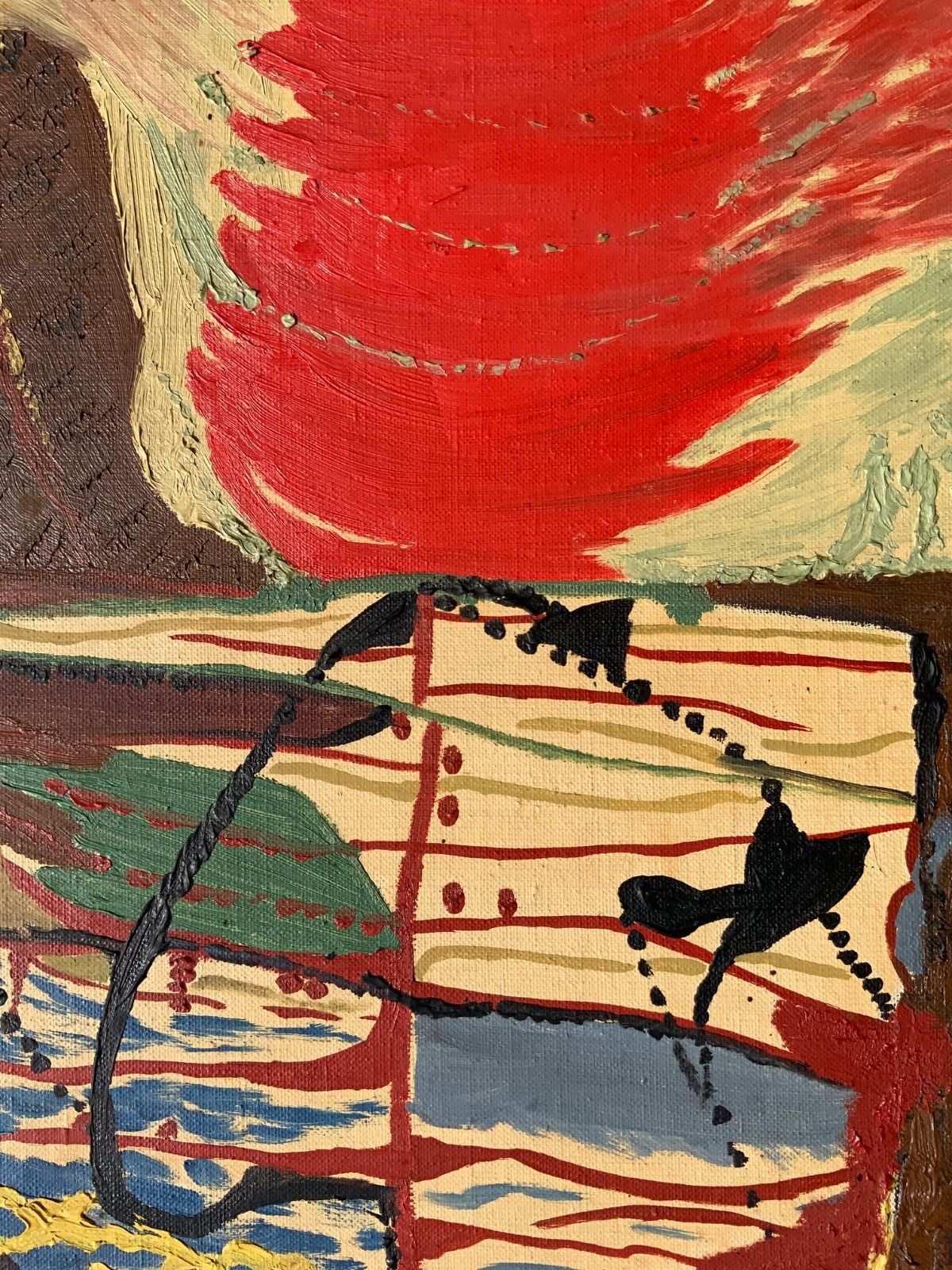 Abstract Vintage Oil Paintings On Canvas “ Simfoni”, Signed By Henny, 1967 photo 481.0
